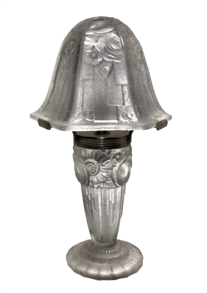 Lampe Champignon Art Déco Verrerie Hanots-photo-1