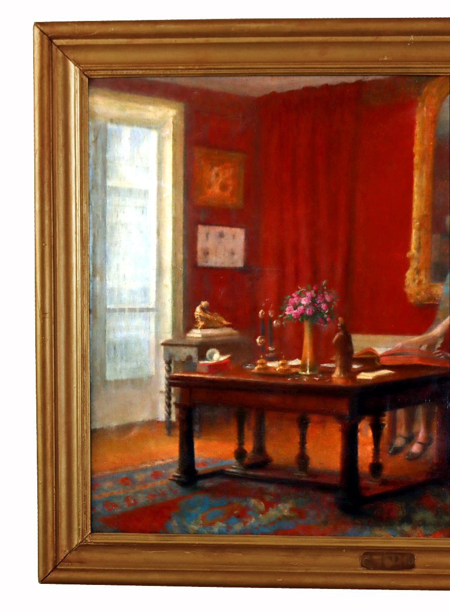Guillaume LARRUE (1851-1935) Scène d'Interieur-photo-2