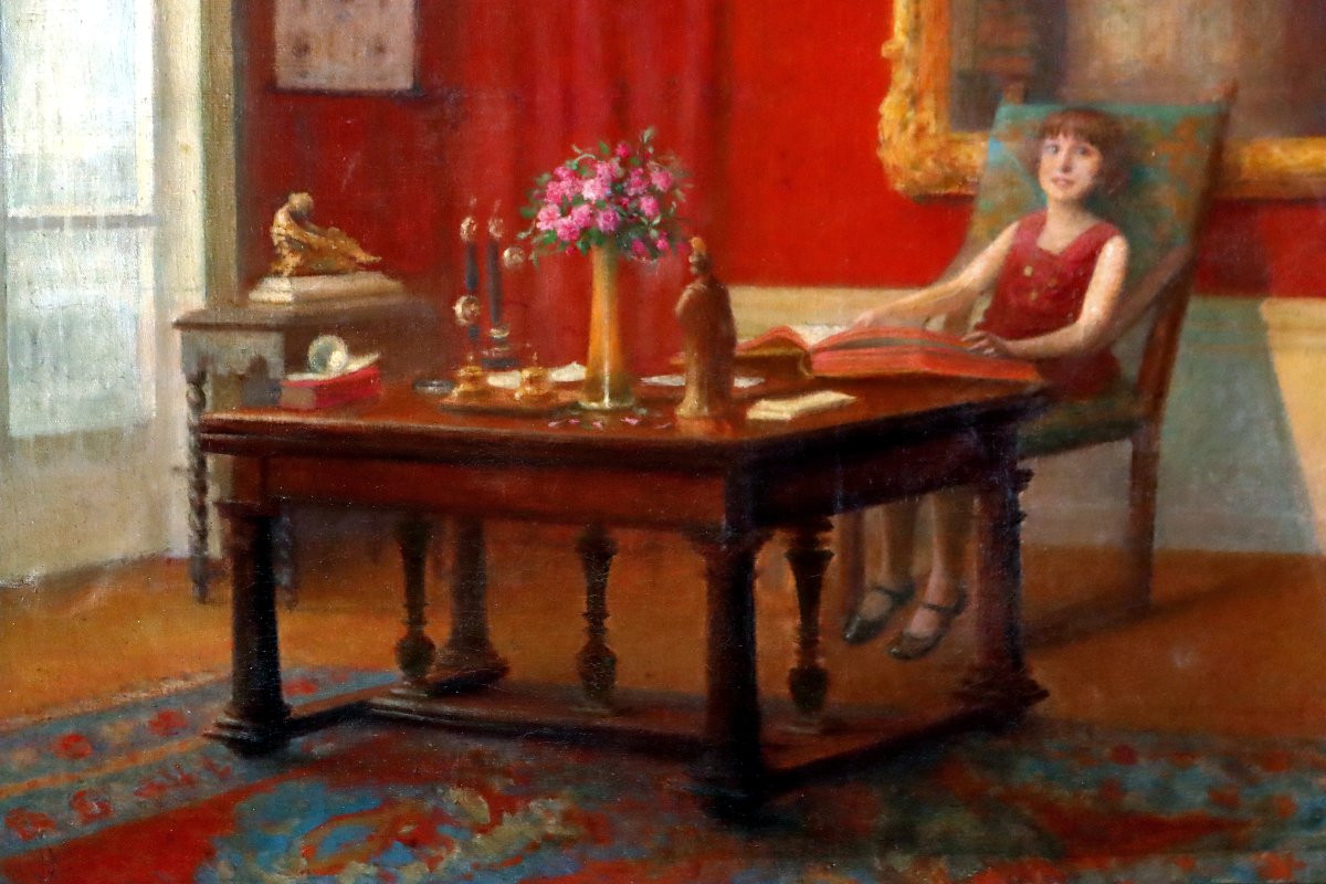 Guillaume LARRUE (1851-1935) Scène d'Interieur-photo-4