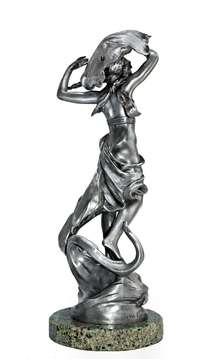 Henri Honoré PLÉ (1853-1922) Statue Femme Coquelicot-photo-3