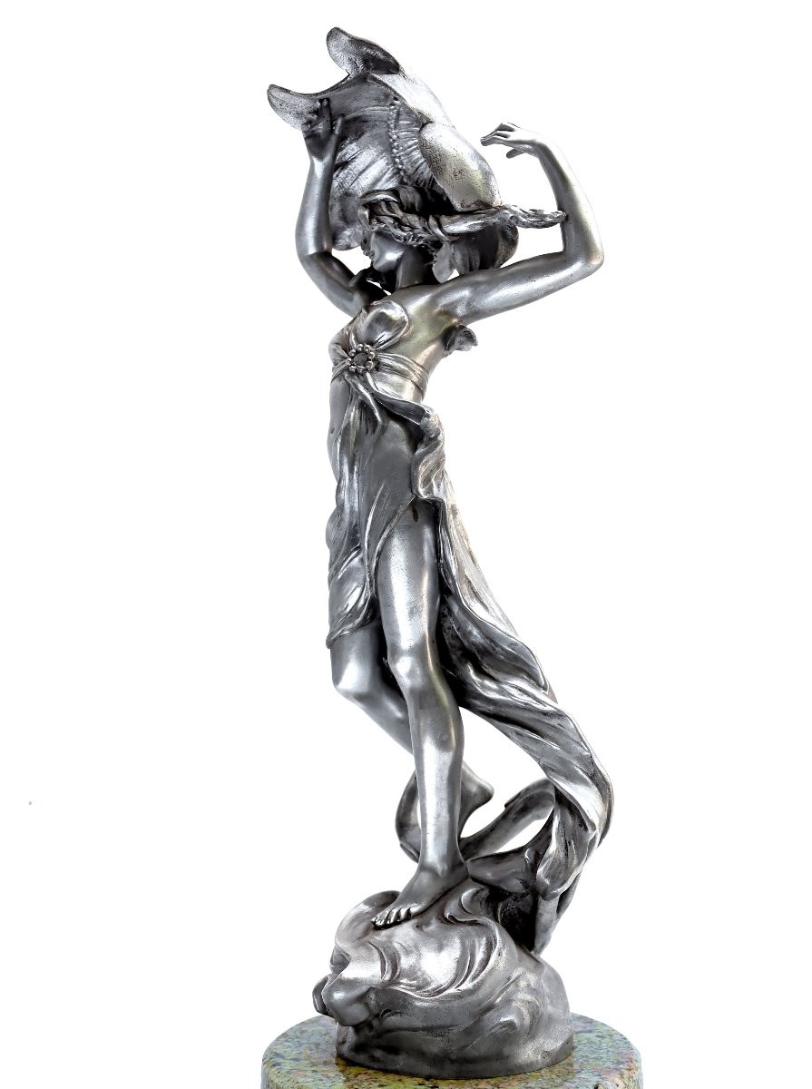 Henri Honoré PLÉ (1853-1922) Statue Femme Coquelicot-photo-3