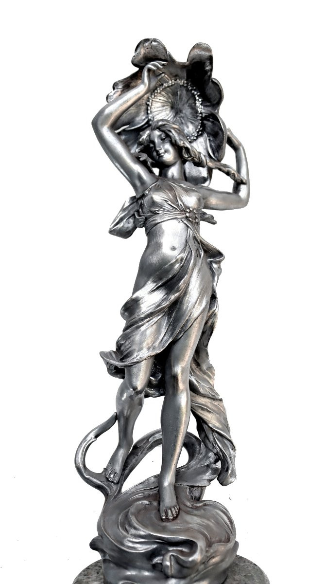 Henri Honoré PLÉ (1853-1922) Statue Femme Coquelicot-photo-4