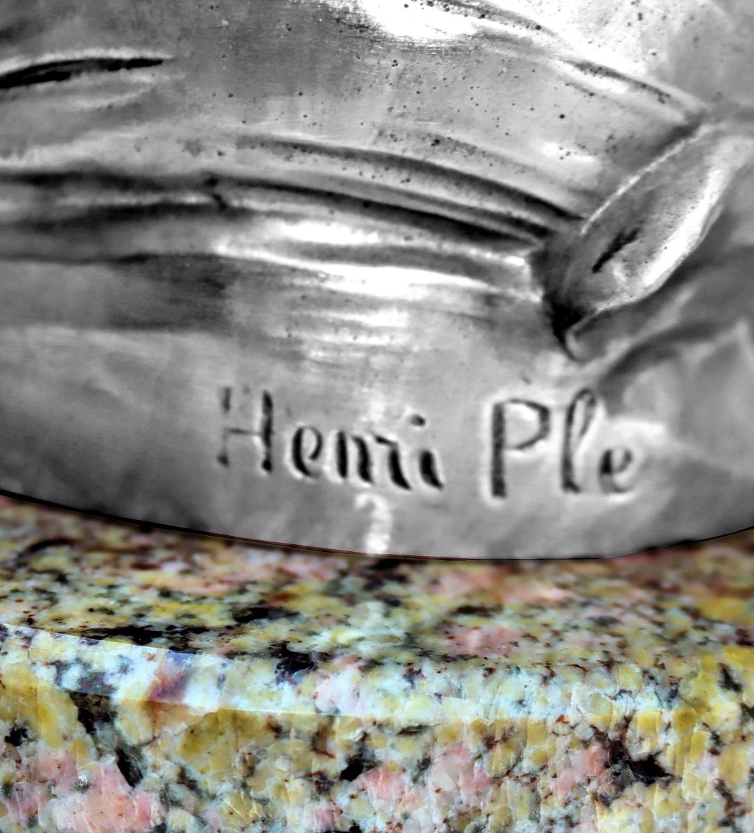 Henri Honoré PLÉ (1853-1922) Statue Femme Coquelicot-photo-7
