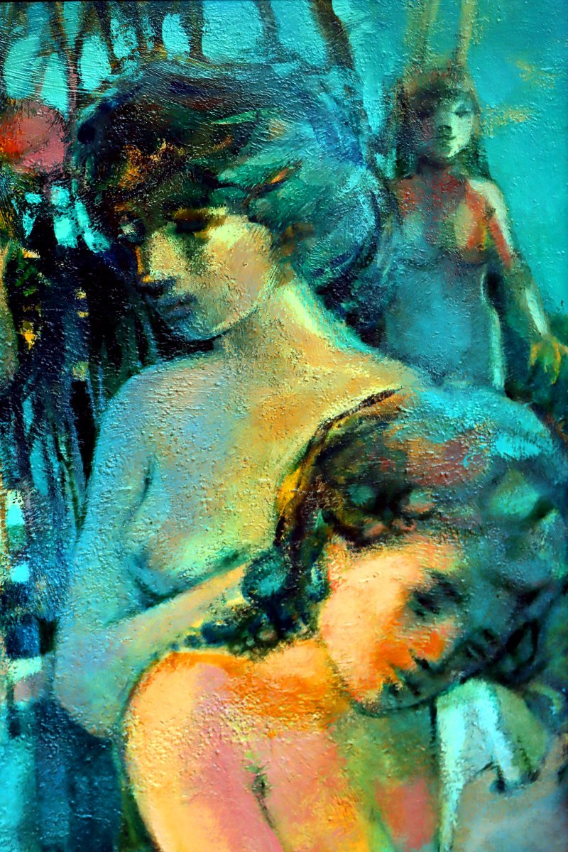 Michel Clos (1934-2015) Large Hst "the Nymphs"-photo-4