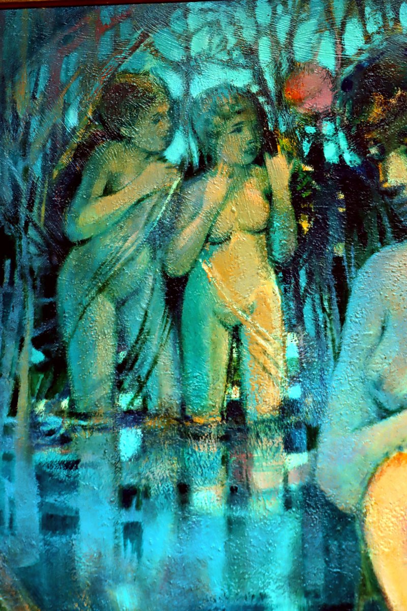 Michel Clos (1934-2015) Large Hst "the Nymphs"-photo-5