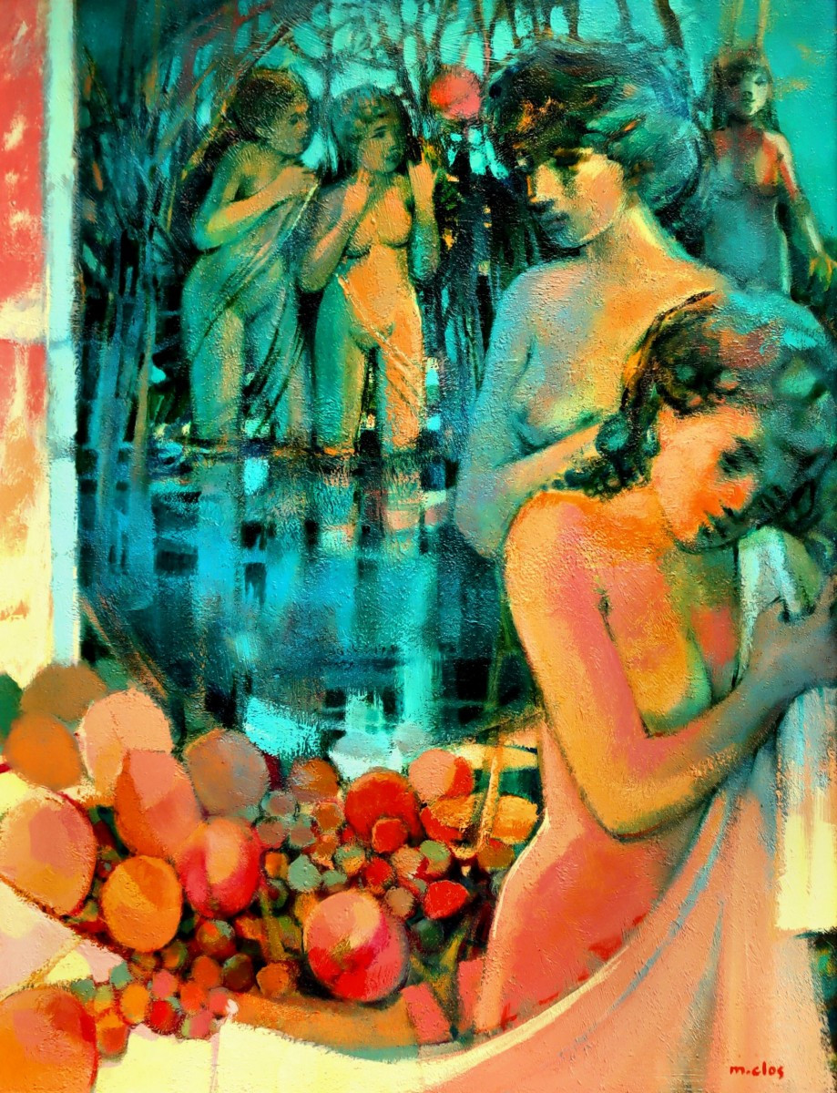 Michel Clos (1934-2015) Large Hst "the Nymphs"