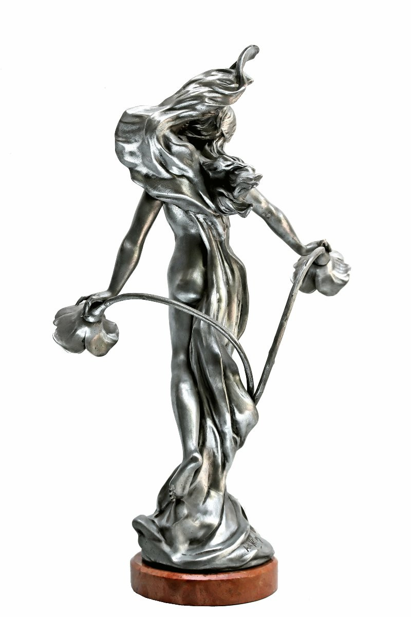 Anton NELSON (1849-1910) Statue Fleur de Rêve-photo-3