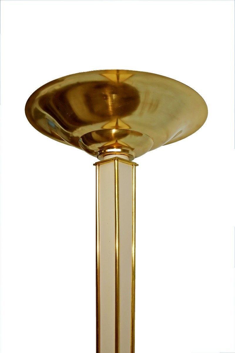 Jacques ADNET (1900-1984) Lampadaire Art Déco Répertorié-photo-4