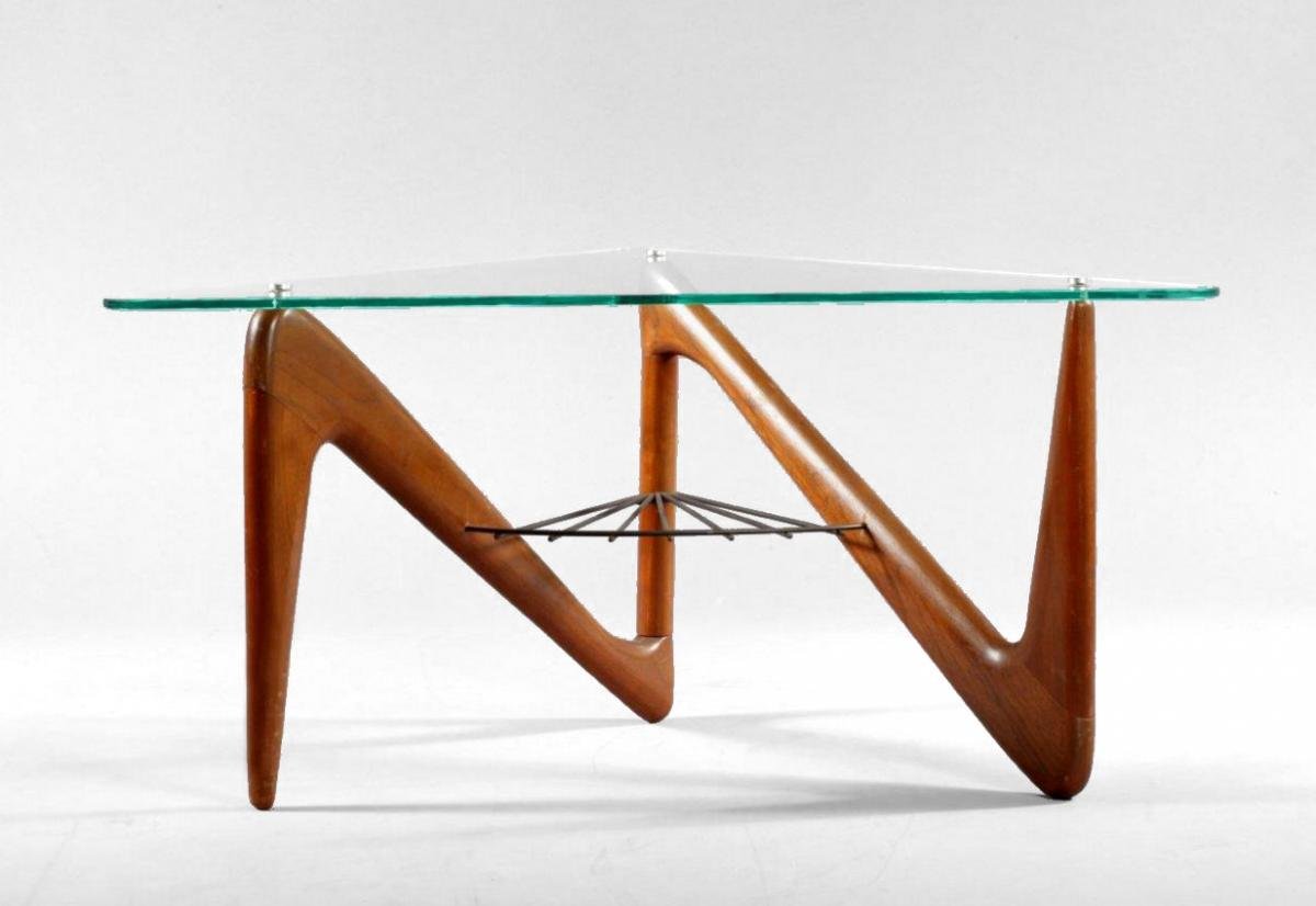 Louis Sognot (1892-1970) Table Forme Libre vers 1955-photo-2
