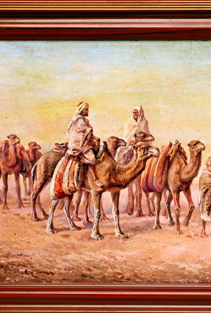 Gaspard De Toursky (1849-1925) Camel Caravan Desert-photo-3