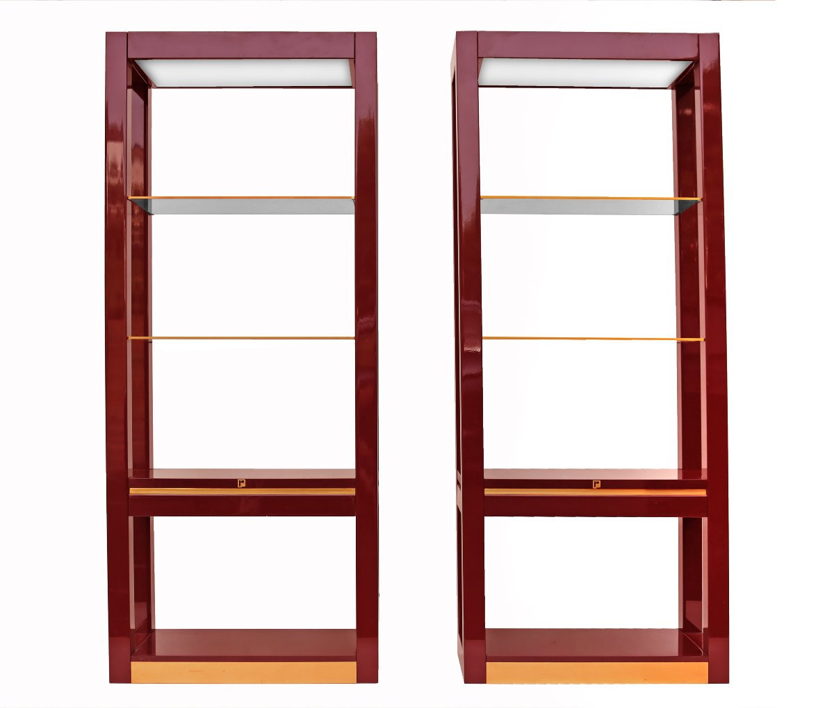 Paco Rabanne Pair Of Illuminated Bookcases 1970-photo-2