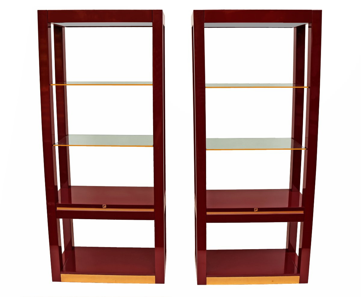 Paco Rabanne Pair Of Illuminated Bookcases 1970-photo-3