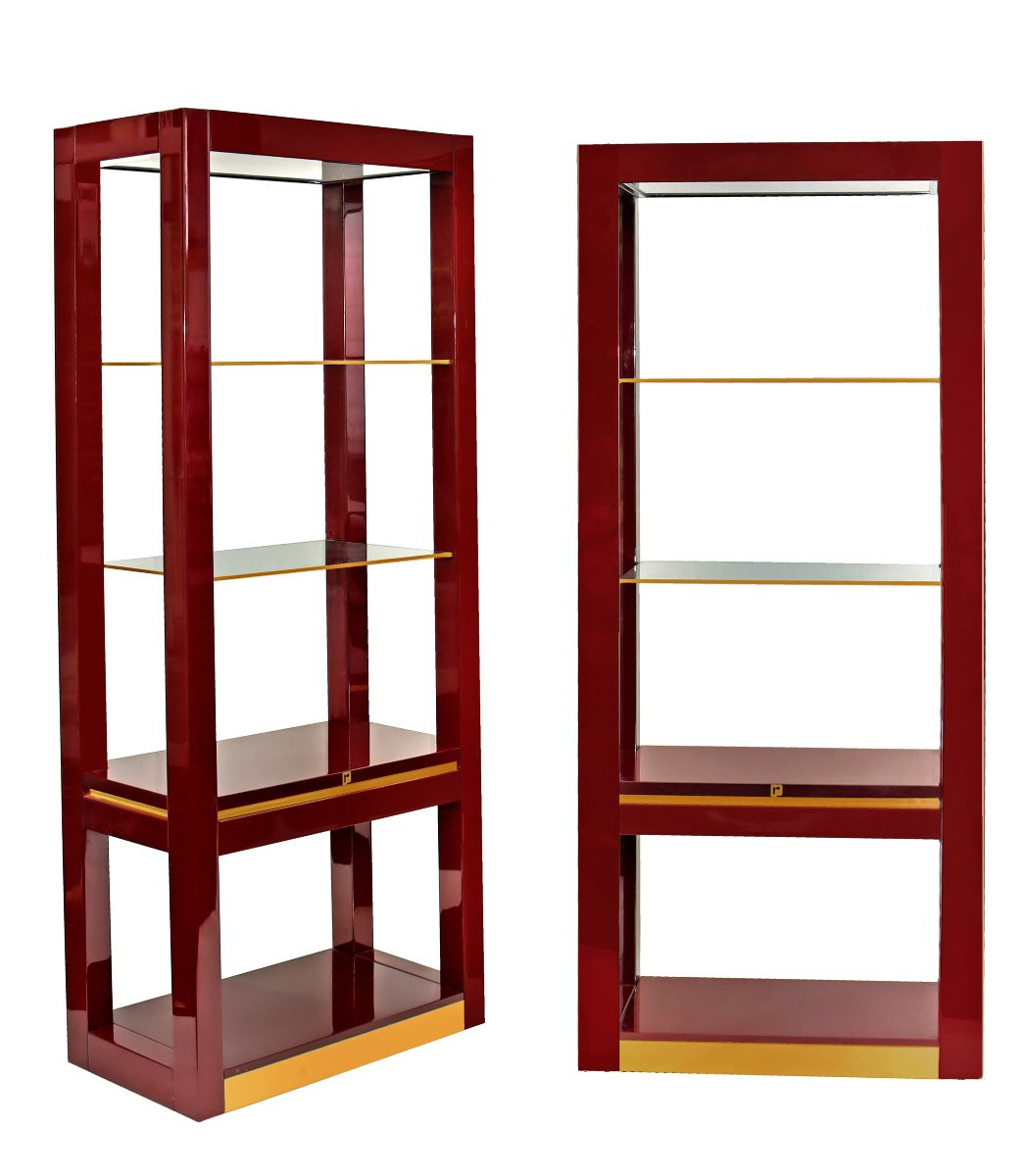 Paco Rabanne Pair Of Illuminated Bookcases 1970-photo-4