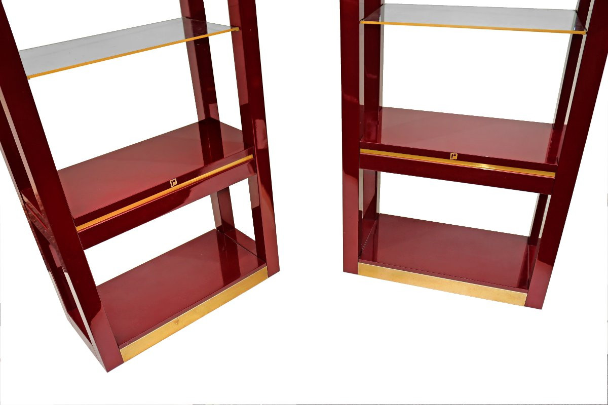 Paco Rabanne Pair Of Illuminated Bookcases 1970-photo-5