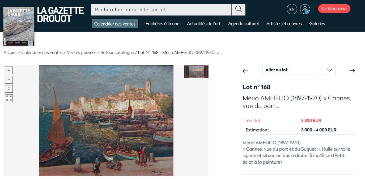 Vue de Cannes par Mério Ameglio (1897-1970) Grand Tableau-photo-8