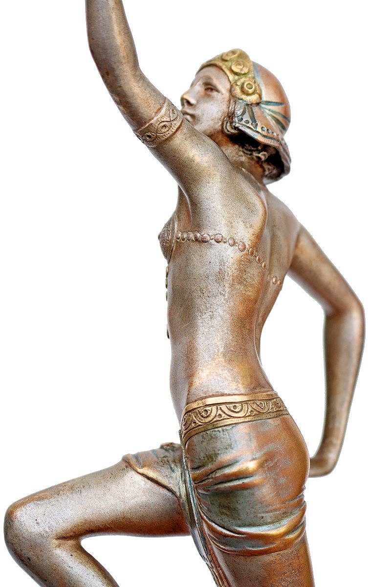 MIRVAL (XIX-XXe) Bronze Art Déco "Danseuse Exotique"-photo-4