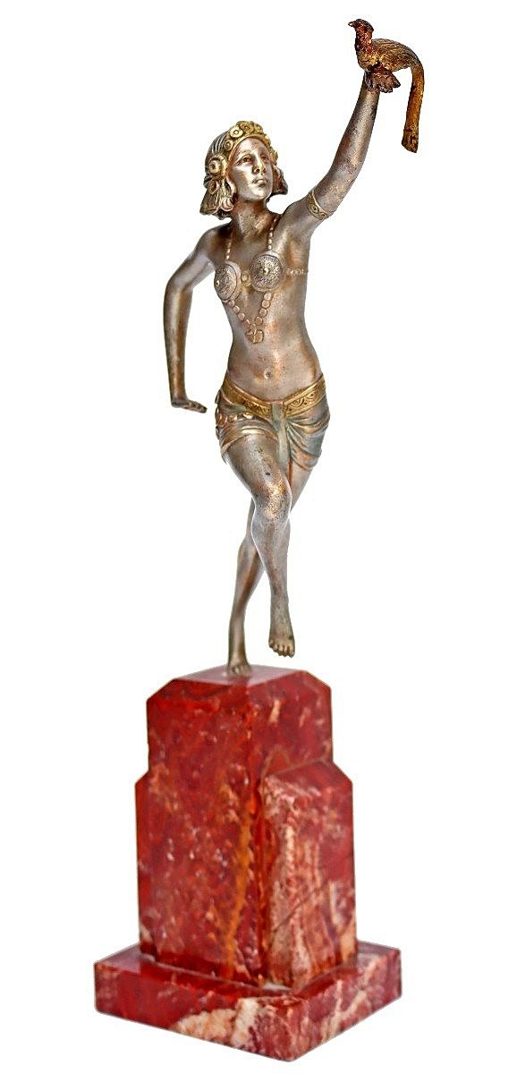 MIRVAL (XIX-XXe) Bronze Art Déco "Danseuse Exotique"
