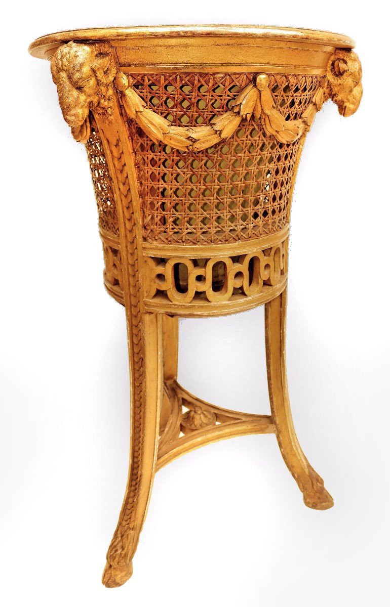 19th Century Athenian Table Forming A Jardinière In Gilded Wood-photo-4