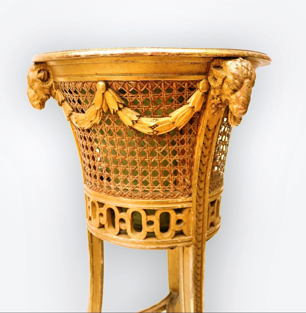 19th Century Athenian Table Forming A Jardinière In Gilded Wood-photo-5