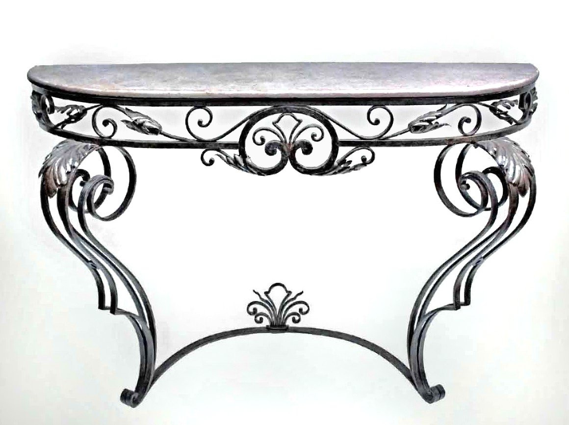 Large Neoclassical Console Stamped Roze-photo-2