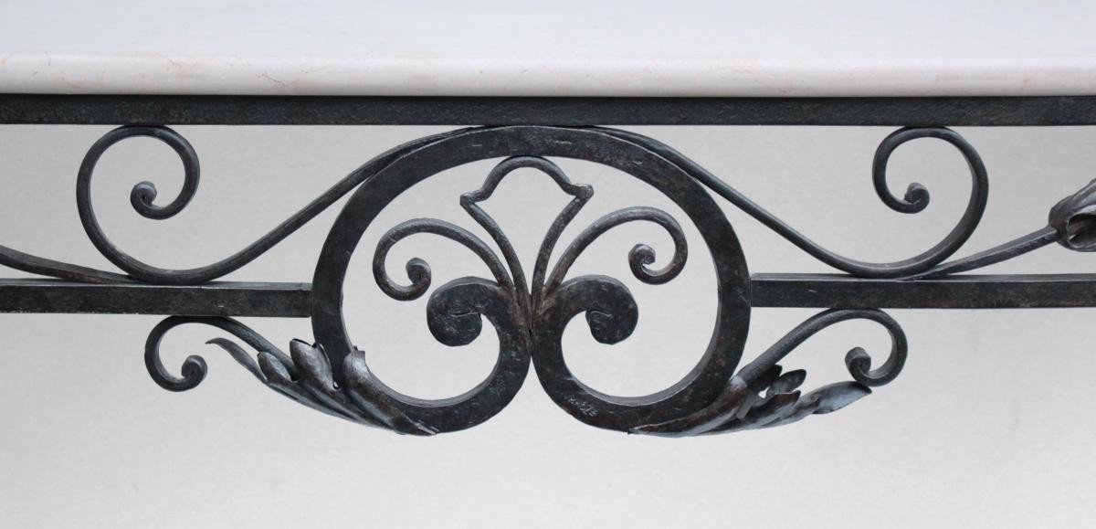 Large Neoclassical Console Stamped Roze-photo-3