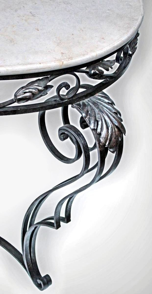 Large Neoclassical Console Stamped Roze-photo-4