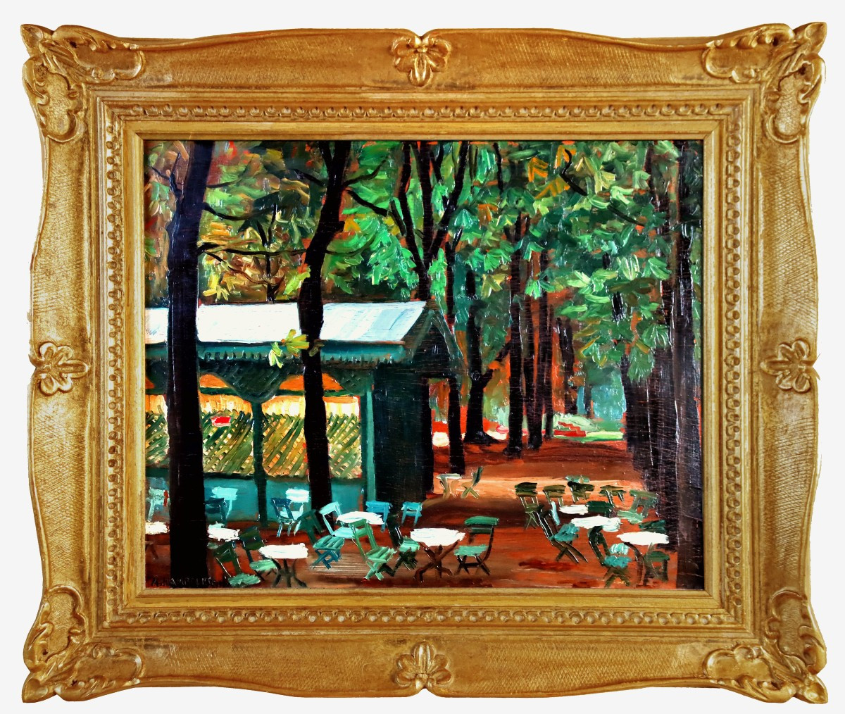 André HAMBOURG (1909-1999) Jardin Du Luxembourg "La Baraque a Gauffres"