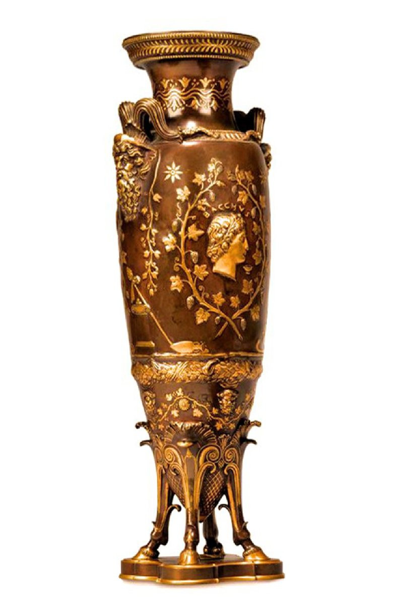 Barbedienne  Grand Vase Amphore en bronze (H: 67 cm)-photo-2