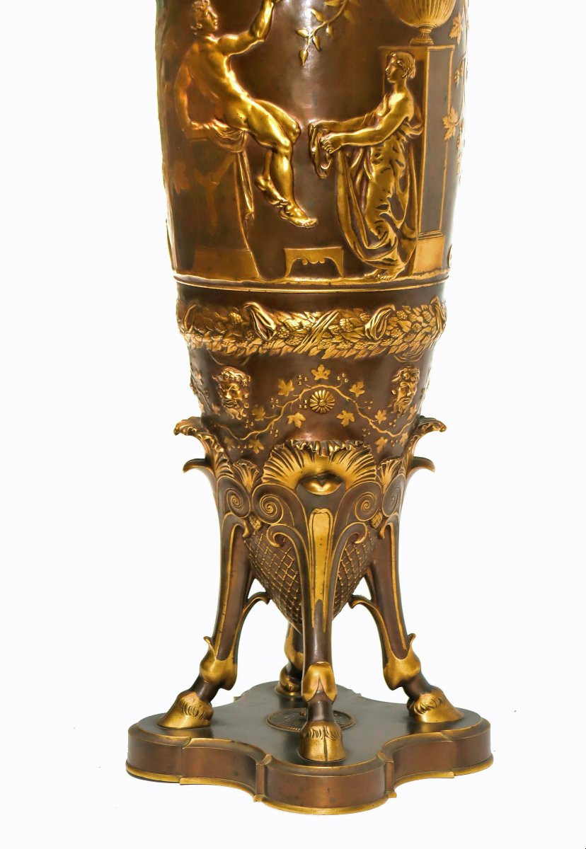 Barbedienne  Grand Vase Amphore en bronze (H: 67 cm)-photo-5