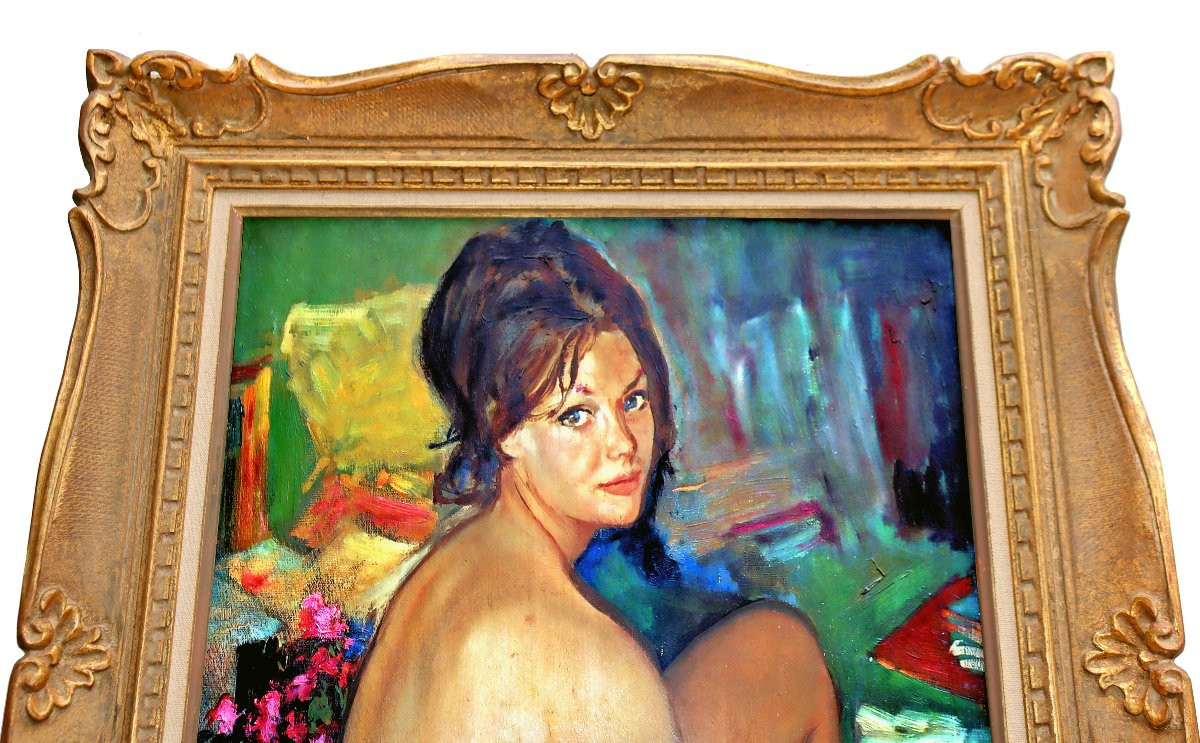 Cadre Montparnasse  & Portrait Nu d'après Pierre-Laurent Brenot (1913-1998)-photo-2