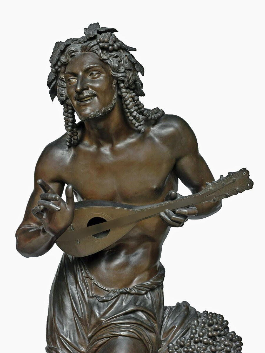 Francisque Duret (1804-1865) Large Bronze Musician 55 Cm-photo-2