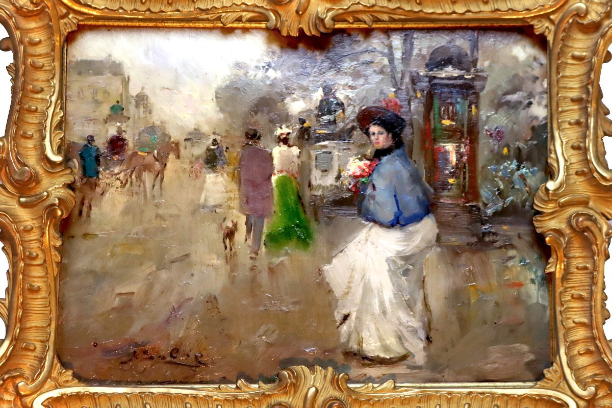 Juan Soler (20th) Parisian Boulevard Around 1900-photo-4
