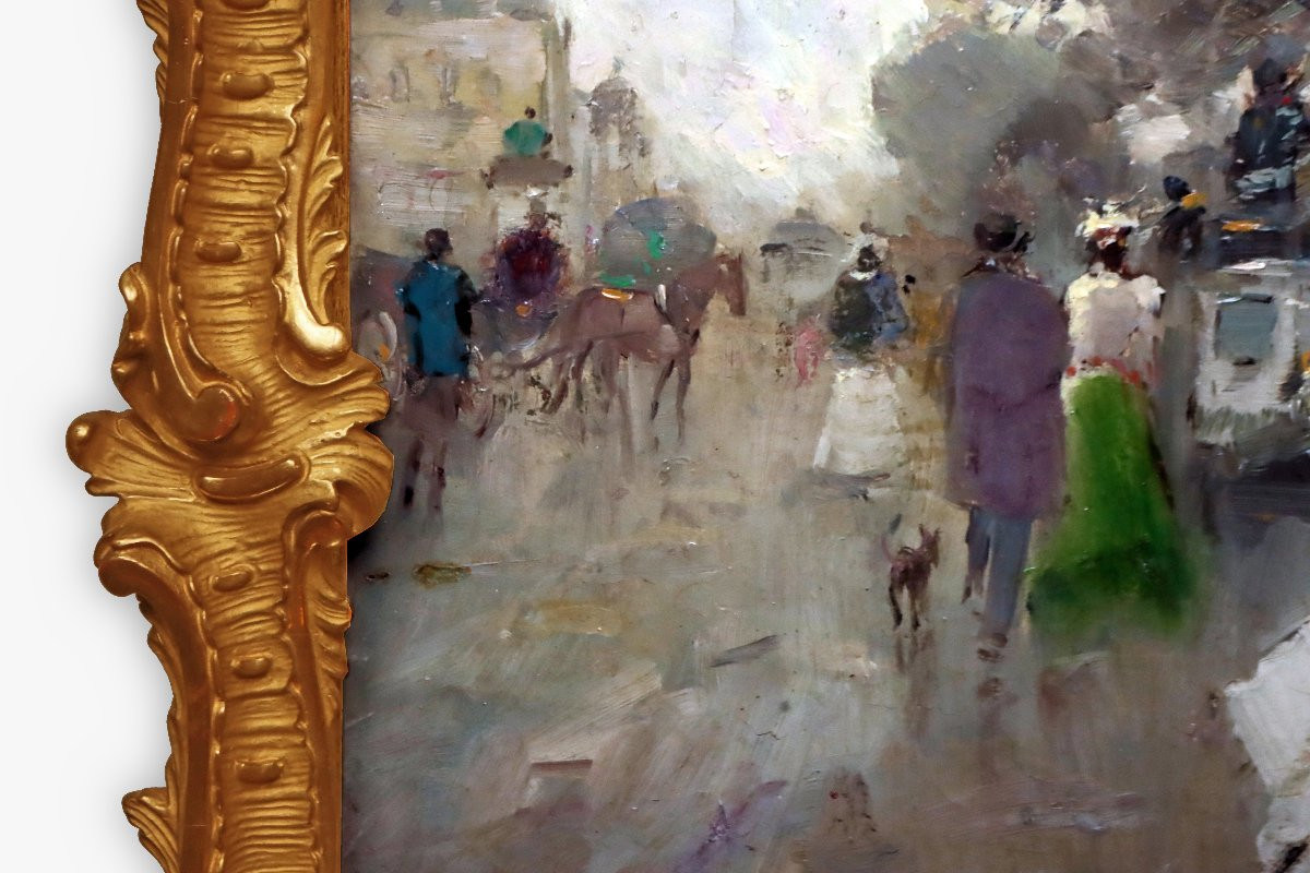Juan Soler (20th) Parisian Boulevard Around 1900-photo-2