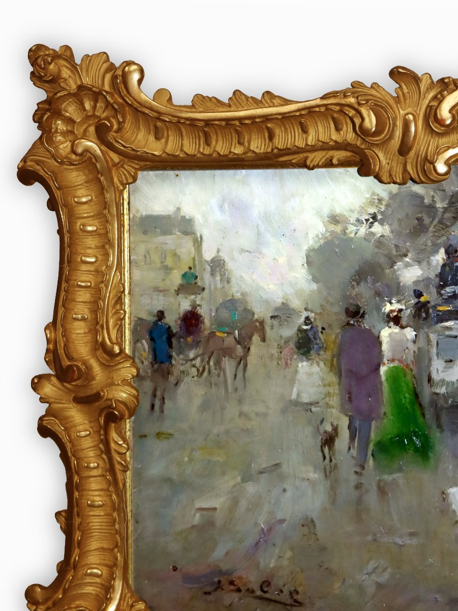 Juan Soler (20th) Parisian Boulevard Around 1900-photo-5