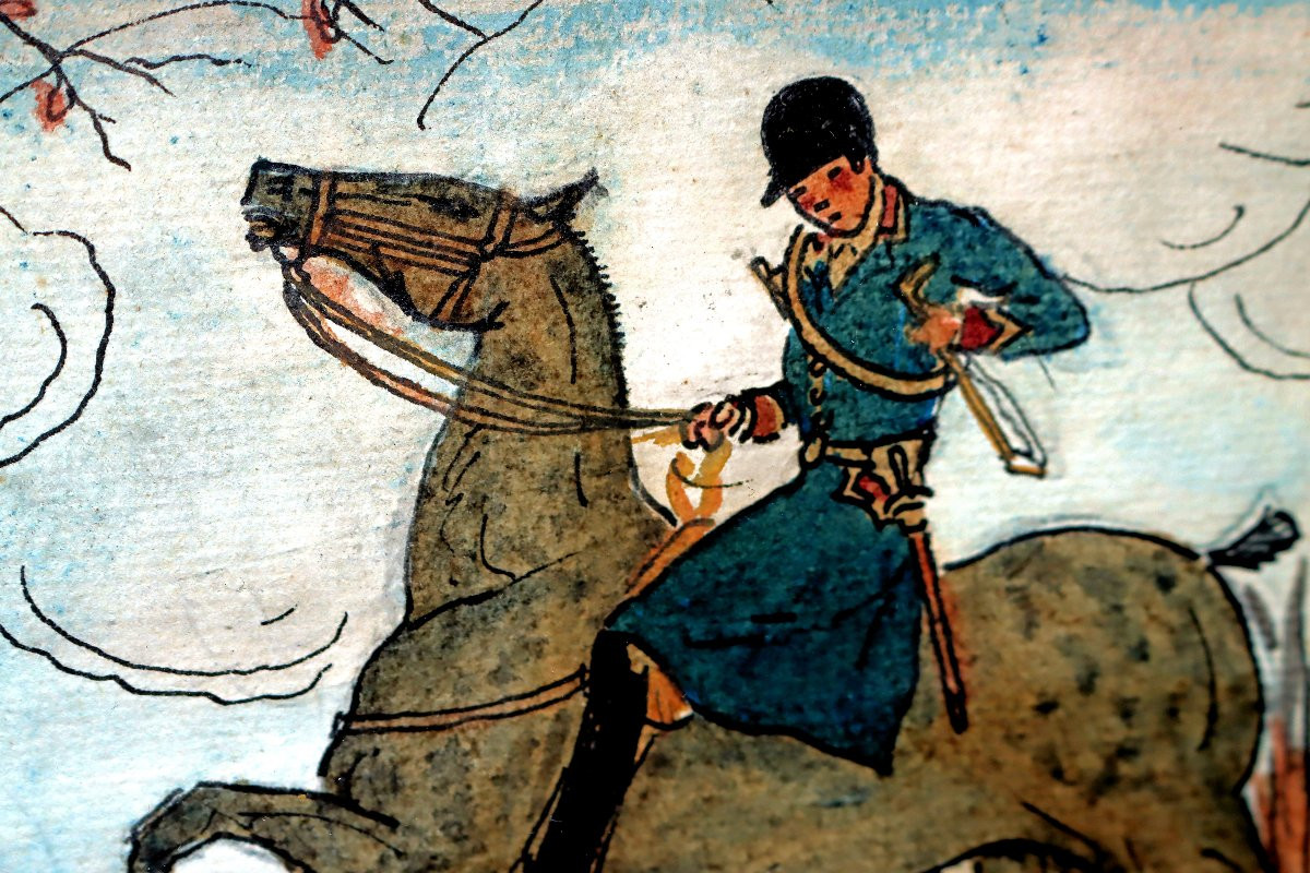 Guy Arnoux (1886-1951) Cavalier de Chasse à Courre-photo-4
