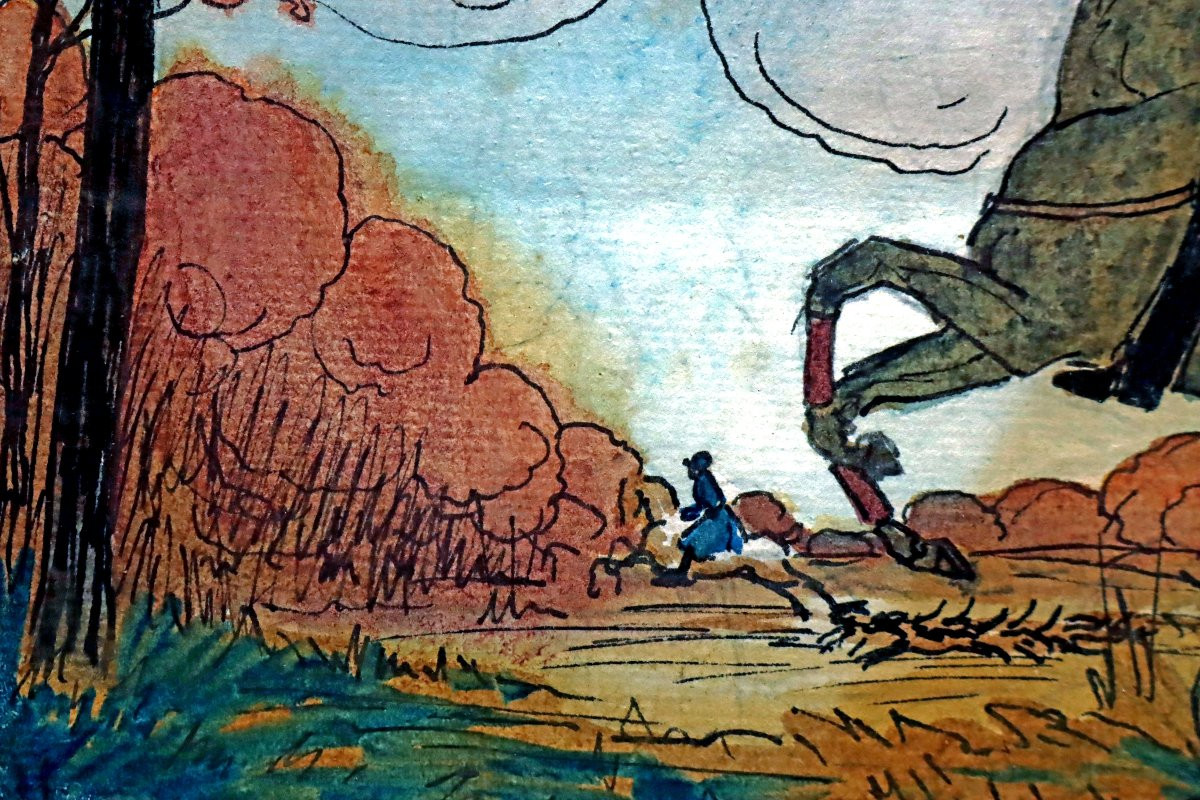 Guy Arnoux (1886-1951) Cavalier de Chasse à Courre-photo-1