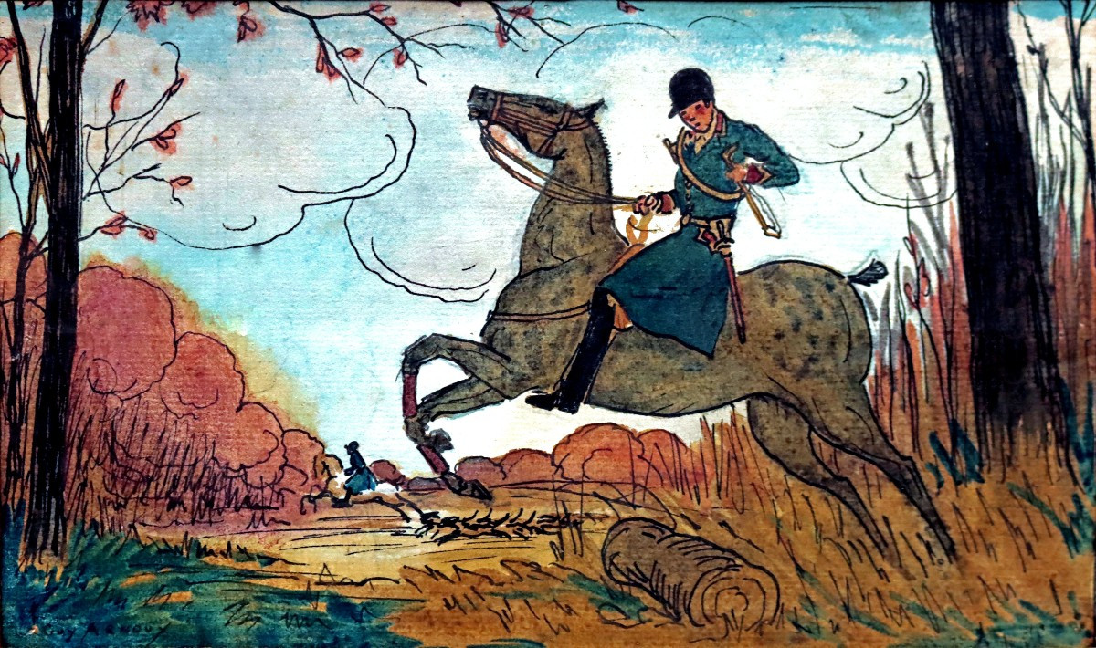 Guy Arnoux (1886-1951) Cavalier de Chasse à Courre