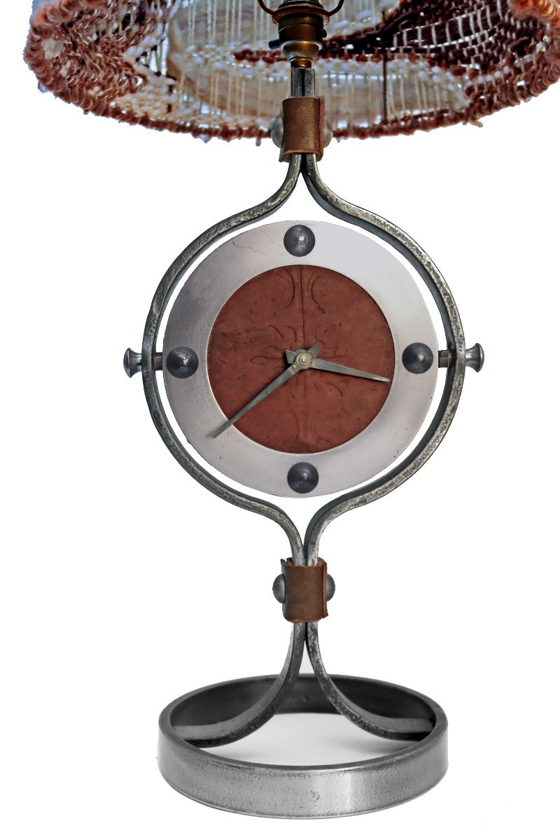 Ryckaert (XXe) Lampe Horloge circa 1960-70-photo-1