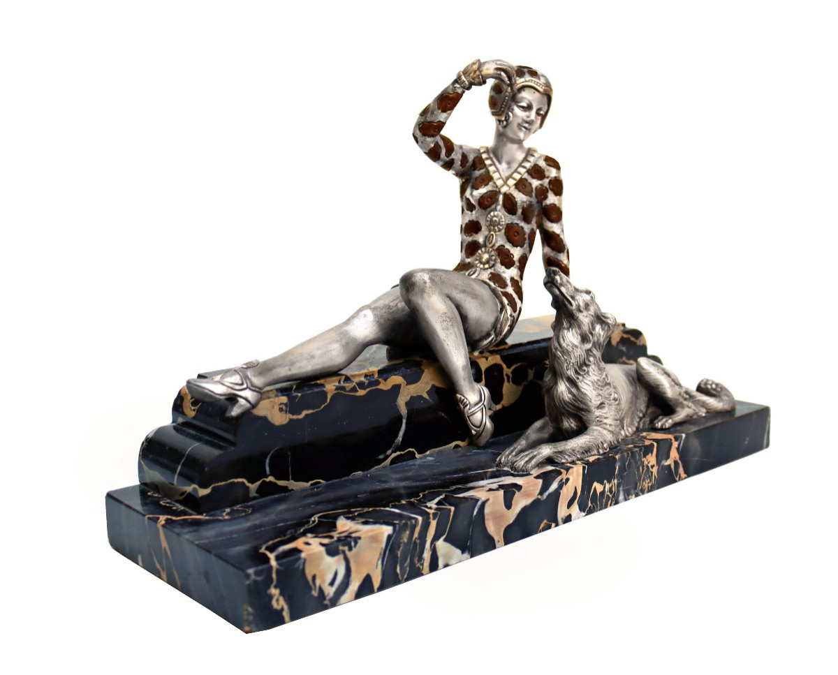 Henri Molins (1893-1958) Art Deco Bronze-photo-2