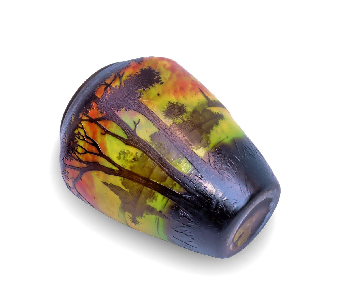 Daum Nancy Vase 1900 Impressionist Landscape-photo-8