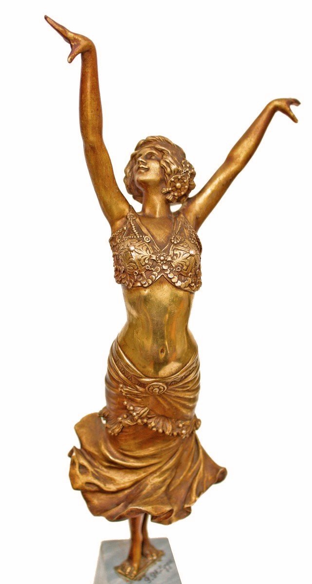 Paul Philippe (1870-1930) Paire De Danseuses Art Déco en Bronze-photo-4