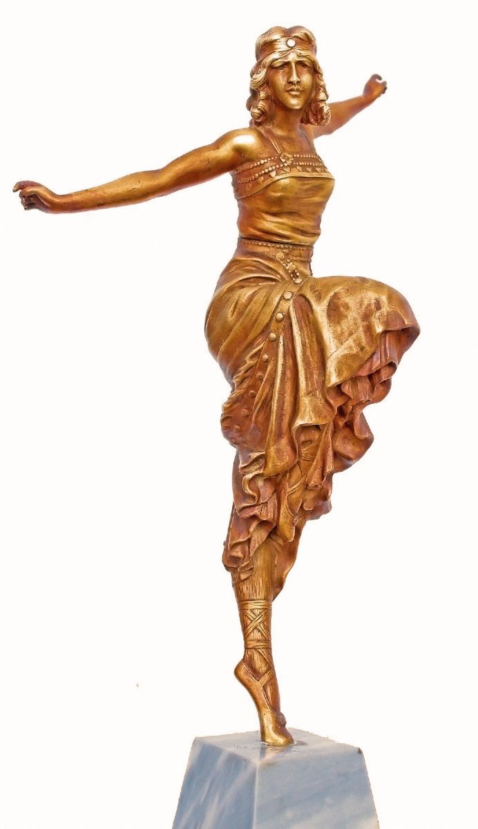 Paul Philippe (1870-1930) Paire De Danseuses Art Déco en Bronze-photo-5