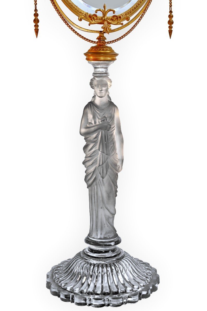 Baccarat Napoleon III Psyche Mirror In Bronze And Crystal-photo-1