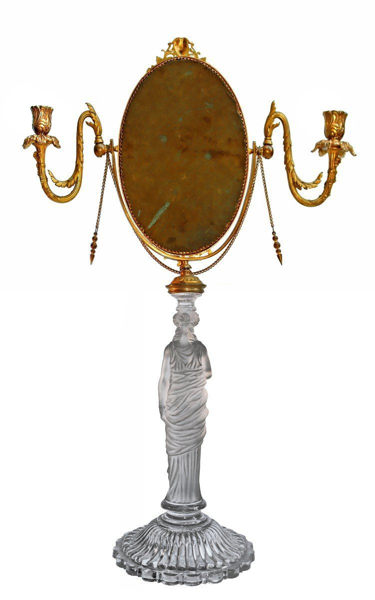 Baccarat Napoleon III Psyche Mirror In Bronze And Crystal-photo-3