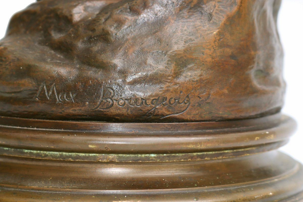 Maximilien BOURGEOIS (1839-1901) Bronze Femme à La Lyre-photo-5