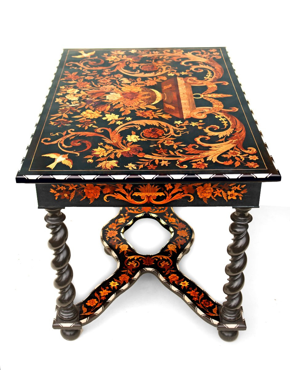 Mazarine Table In Jasmine Marquetry -photo-1