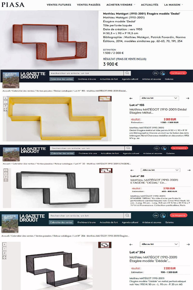 Mathieu Matégot (1910-2001) Shelf 50 Model "dedal"-photo-7