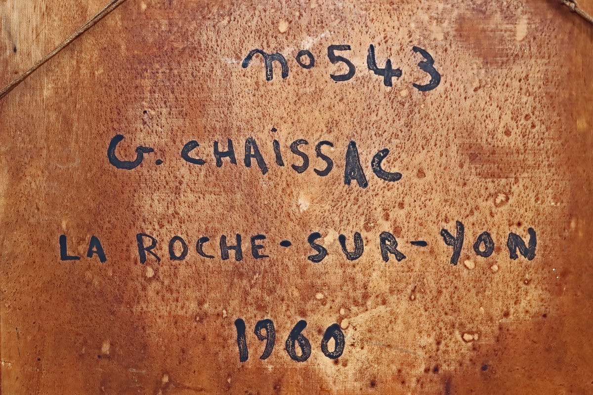 Gaston Chaissac (1910-1964) Ripolin On Masonite-photo-4