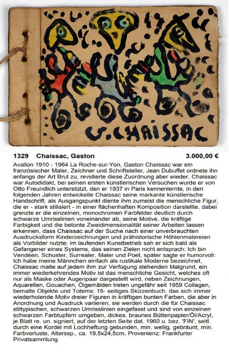 Gaston Chaissac (1910-1964) Ripolin On Masonite-photo-5