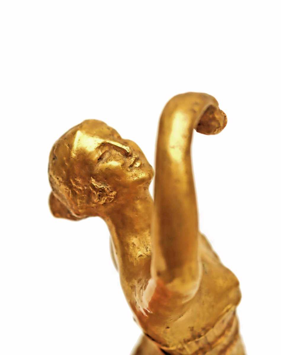 Anna Bass (1876-1961) Valsuani Foundry - Art Deco Dancer In Gilded Bronze--photo-6